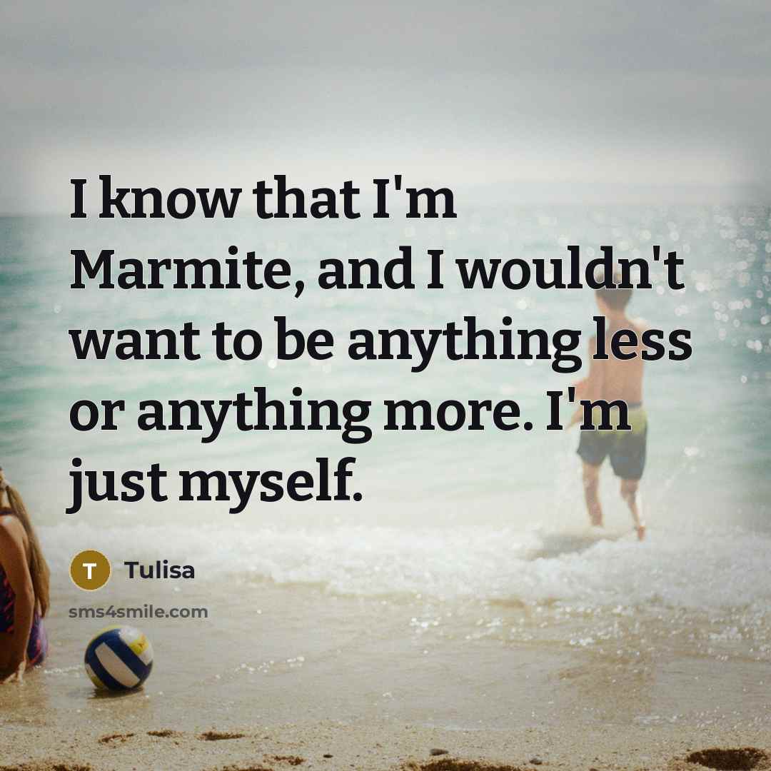 “I know that I'm Marmite, and I wouldn't want to…” quote by Tulisa