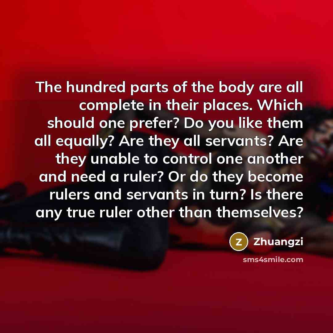 “The hundred parts of the body are all complete in…” quote by Zhuangzi