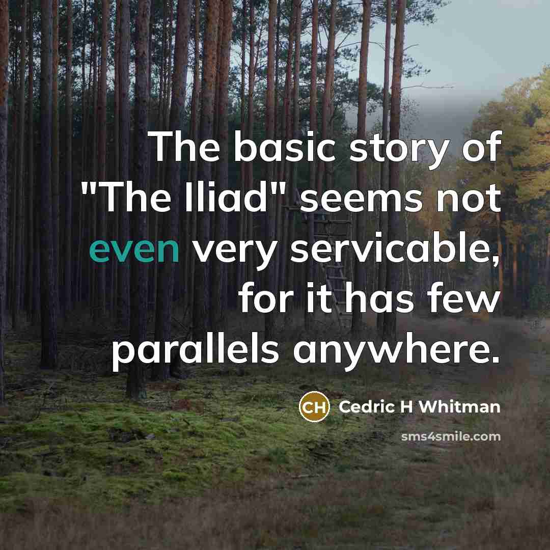 “The basic story of "The Iliad" seems not even very…” quote by Cedric H Whitman