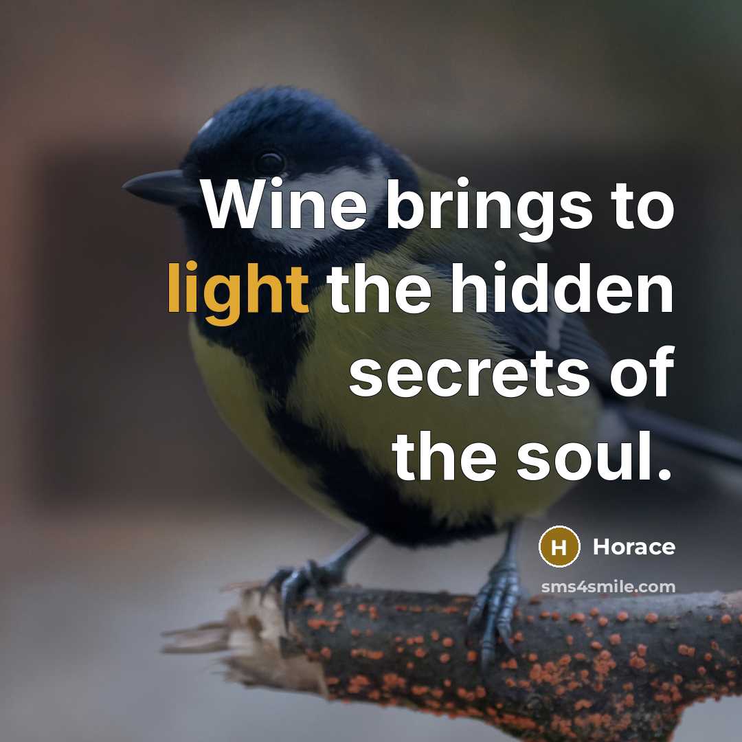 “Wine brings to light the hidden secrets of the soul.…” quote by Horace