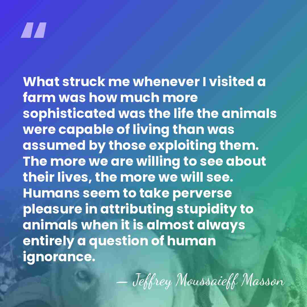 What struck me whenever I visited a farm was how much more&hellip; - Jeffrey Moussaieff Masson