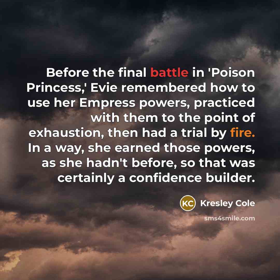 “Before the final battle in 'Poison Princess,' Evie remembered how…” quote by Kresley Cole