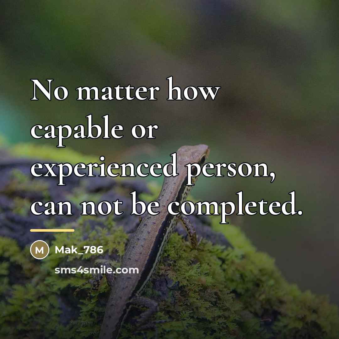 “No matter how capable or experienced person, can not be…” quote by Mak_786