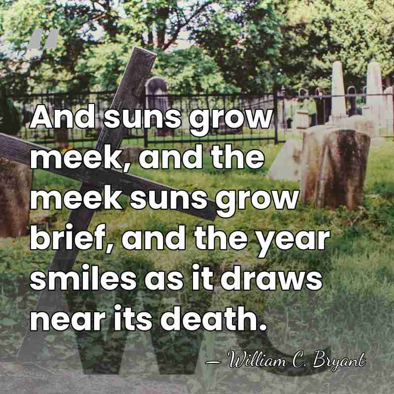 And suns grow meek, and the meek suns grow brief, and the&hellip; - William C. Bryant