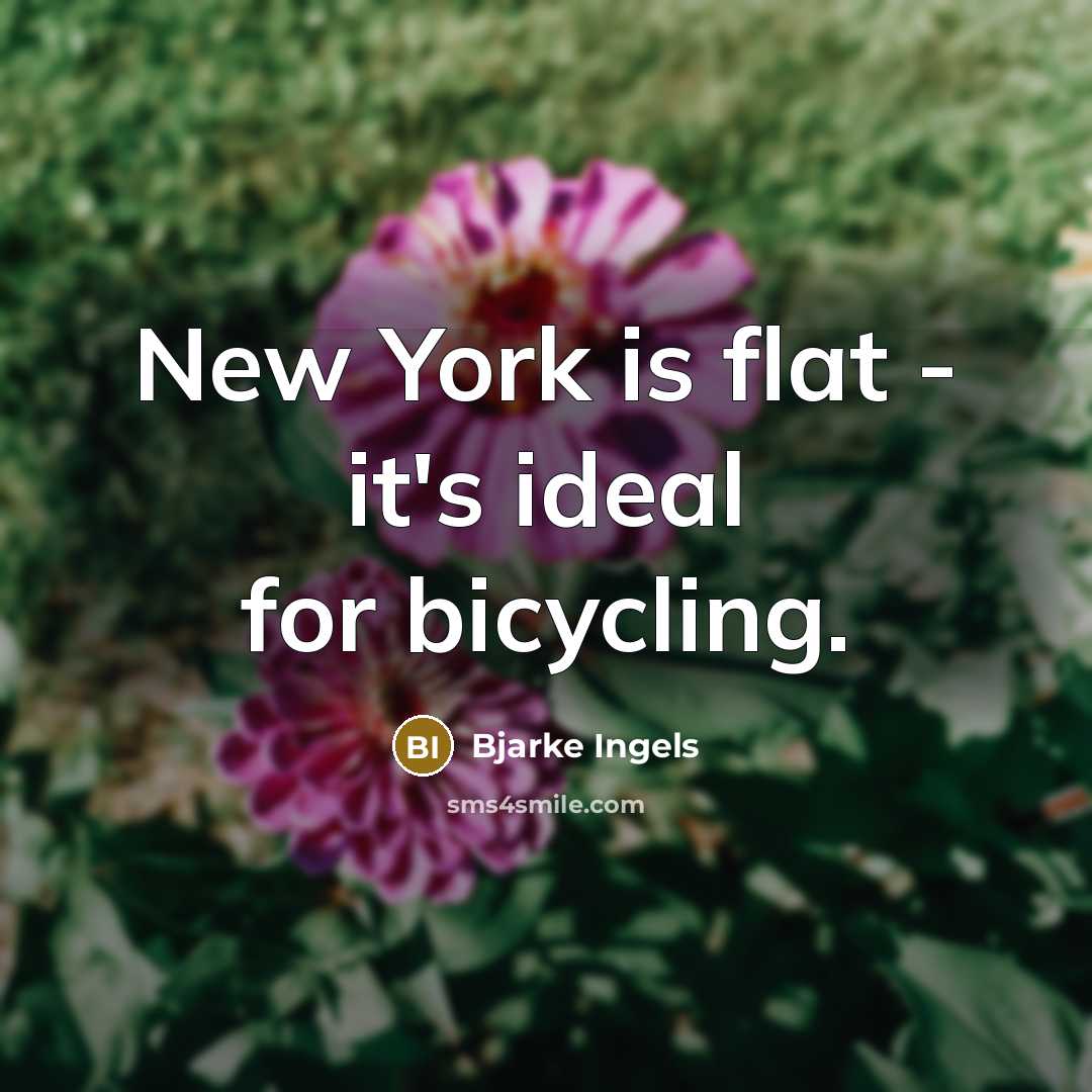 “New York is flat - it's ideal for bicycling.” quote by Bjarke Ingels