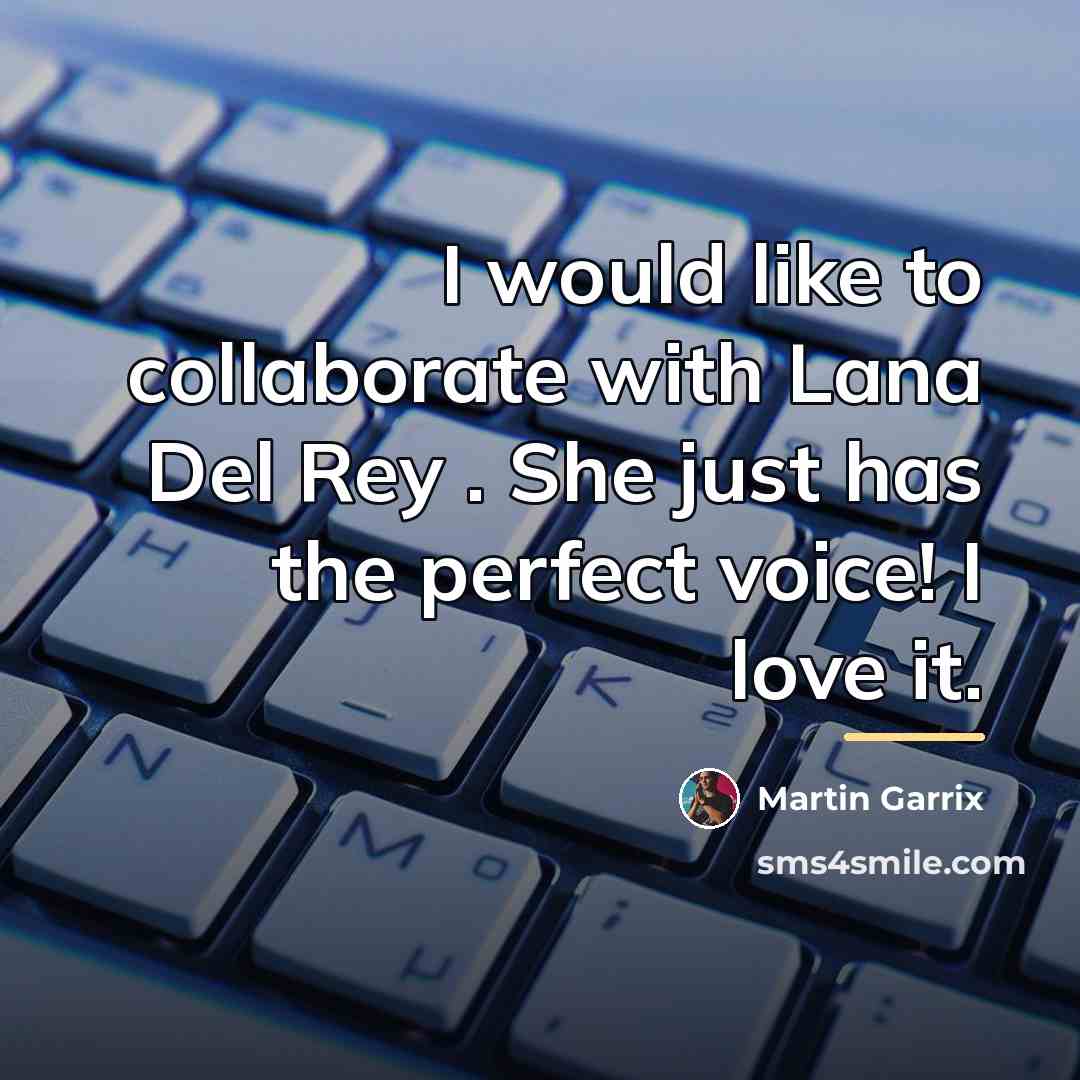 “I would like to collaborate with Lana Del Rey .…” quote by Martin Garrix