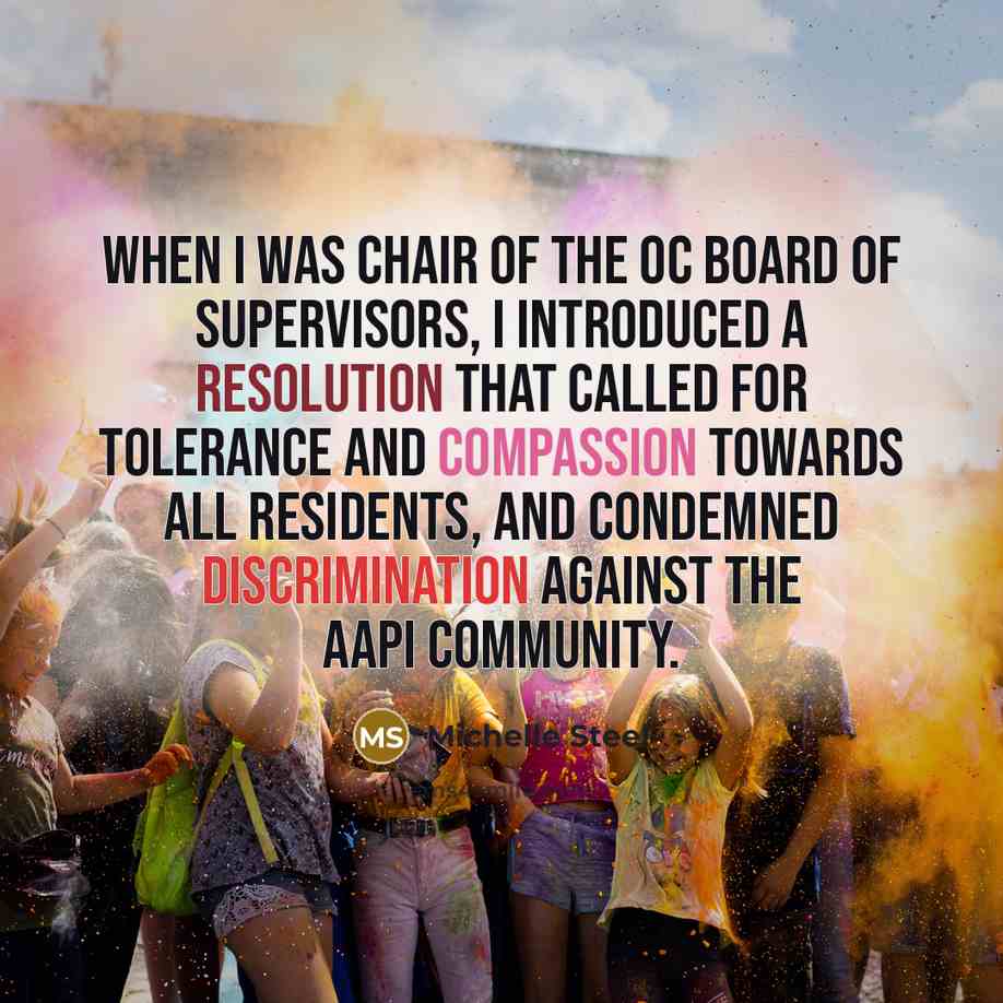 “When I was chair of the OC Board of Supervisors,…” quote by Michelle Steel