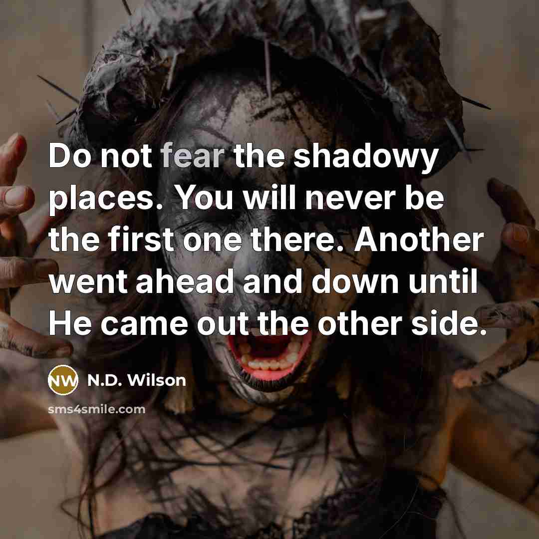 “Do not fear the shadowy places. You will never be…” quote by N.D. Wilson