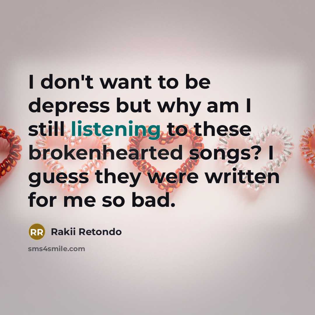 “I don't want to be depress but why am I…” quote by Rakii Retondo