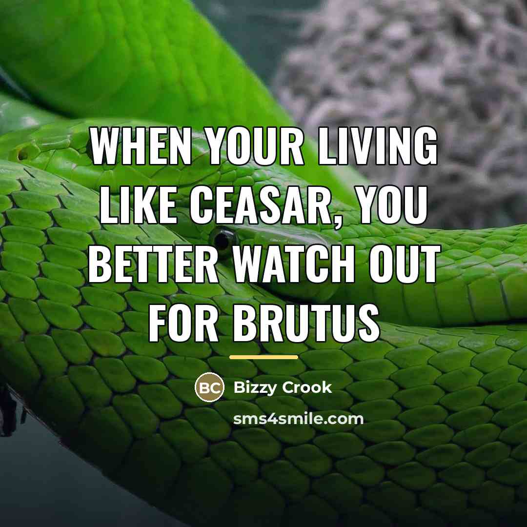 “When your living like Ceasar, you better watch out for…” quote by Bizzy Crook