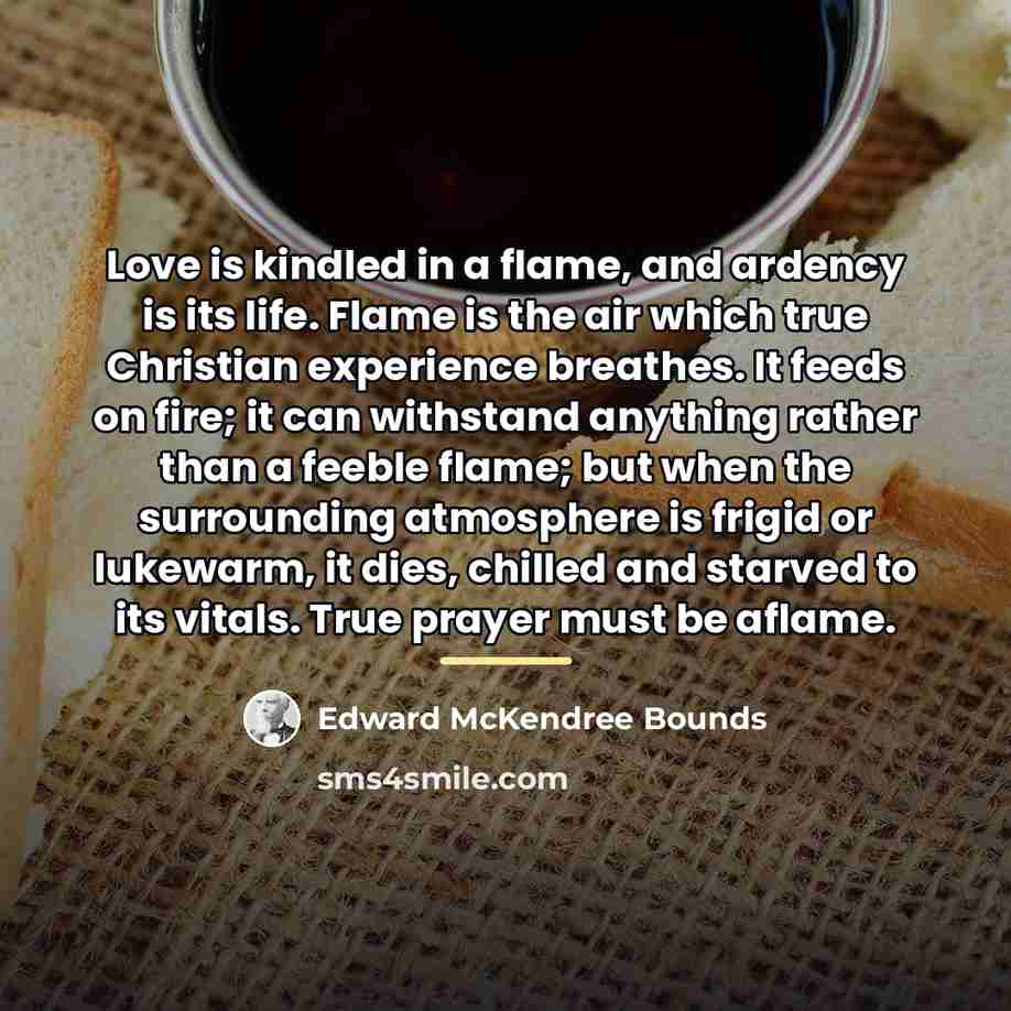 “Love is kindled in a flame, and ardency is its…” quote by Edward McKendree Bounds