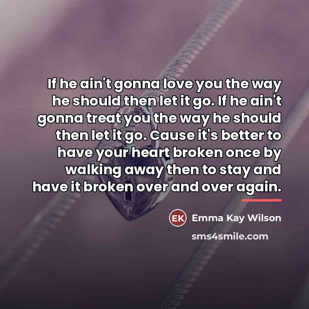 “If he ain't gonna love you the way he should…” quote by Emma Kay Wilson