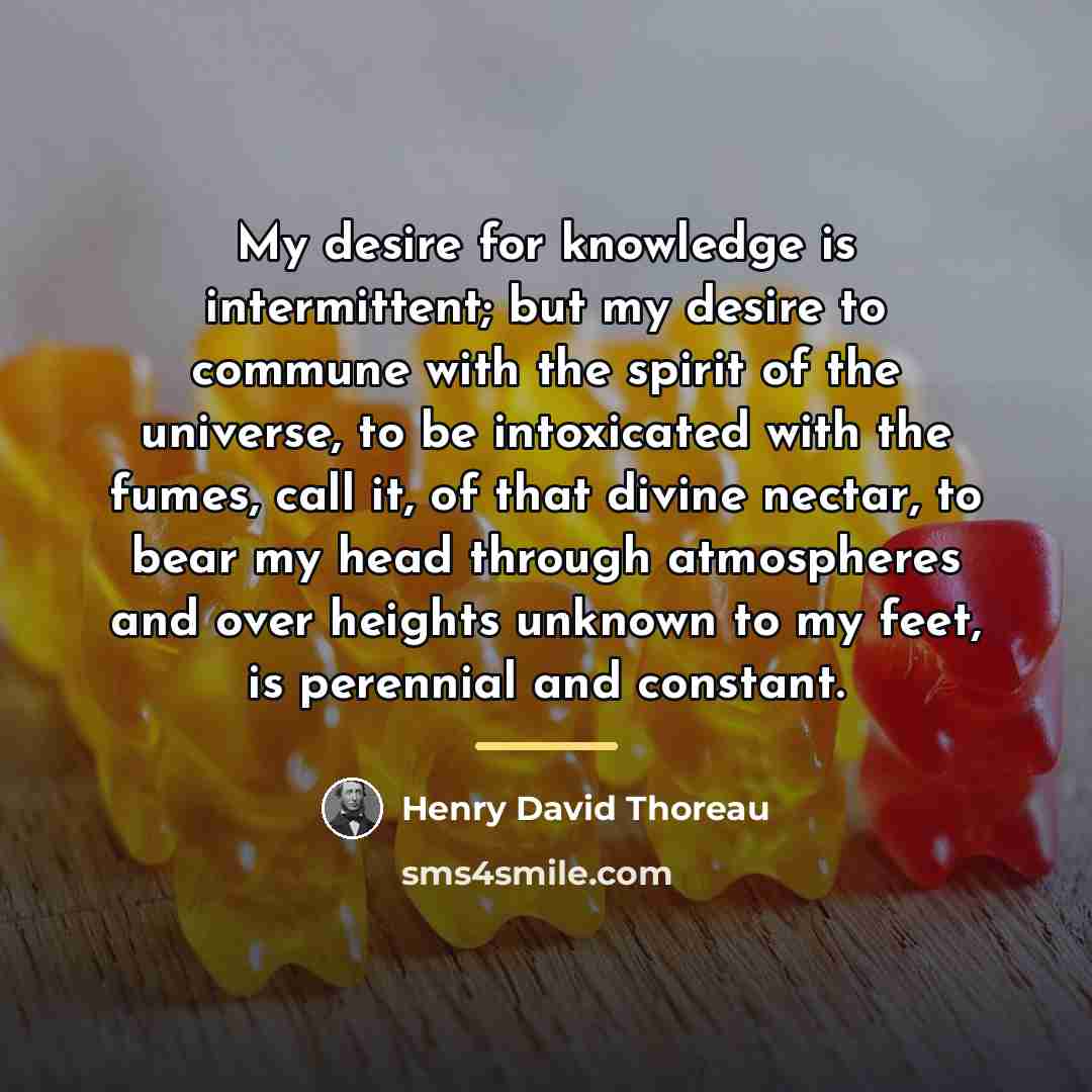 “My desire for knowledge is intermittent; but my desire to…” quote by Henry David Thoreau