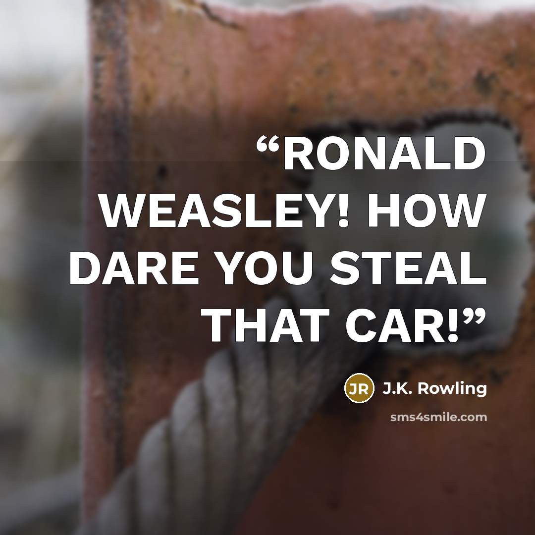 “RONALD WEASLEY! HOW DARE YOU STEAL THAT CAR!” quote by J.K. Rowling
