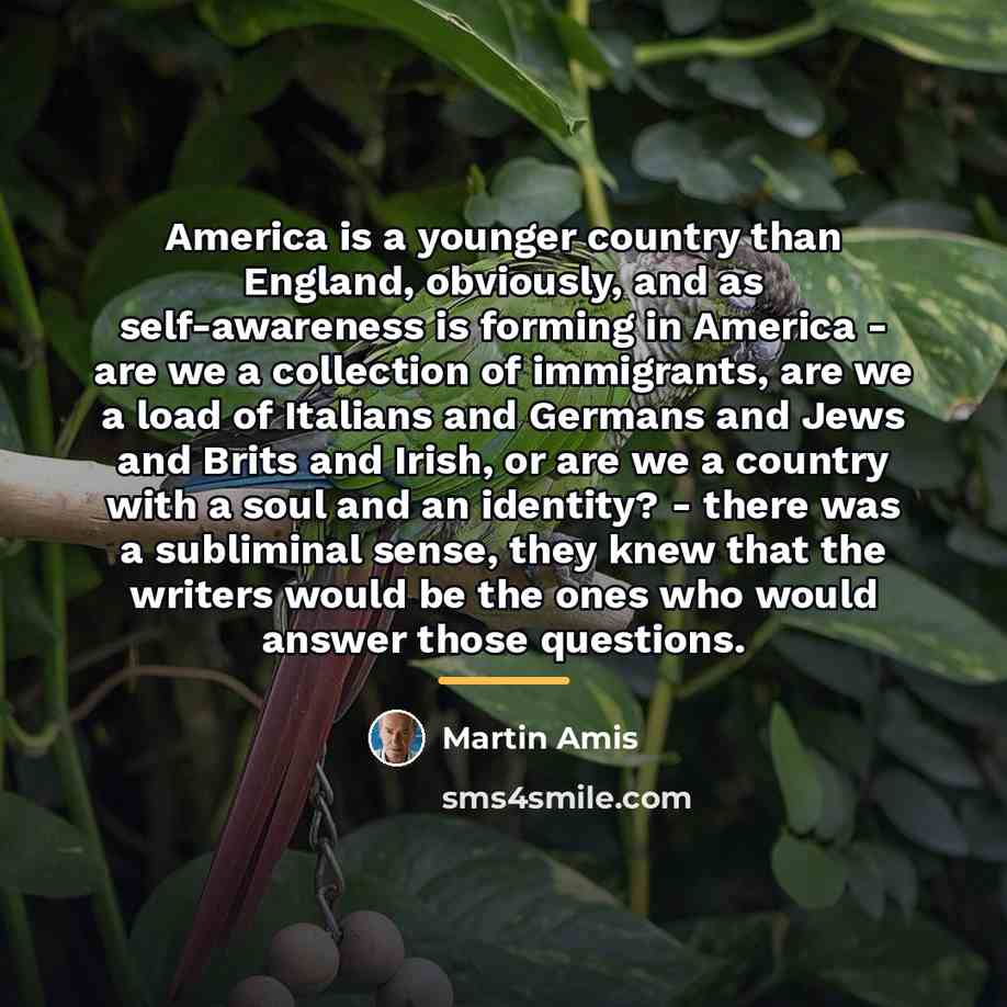 “America is a younger country than England, obviously, and as…” quote by Martin Amis