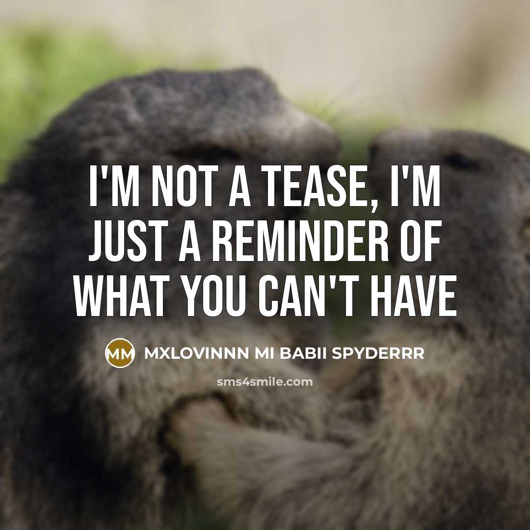 “I'm not a tease, I'm just a reminder of what…” quote by MXLOVINNN MI BABII SPYDERRR
