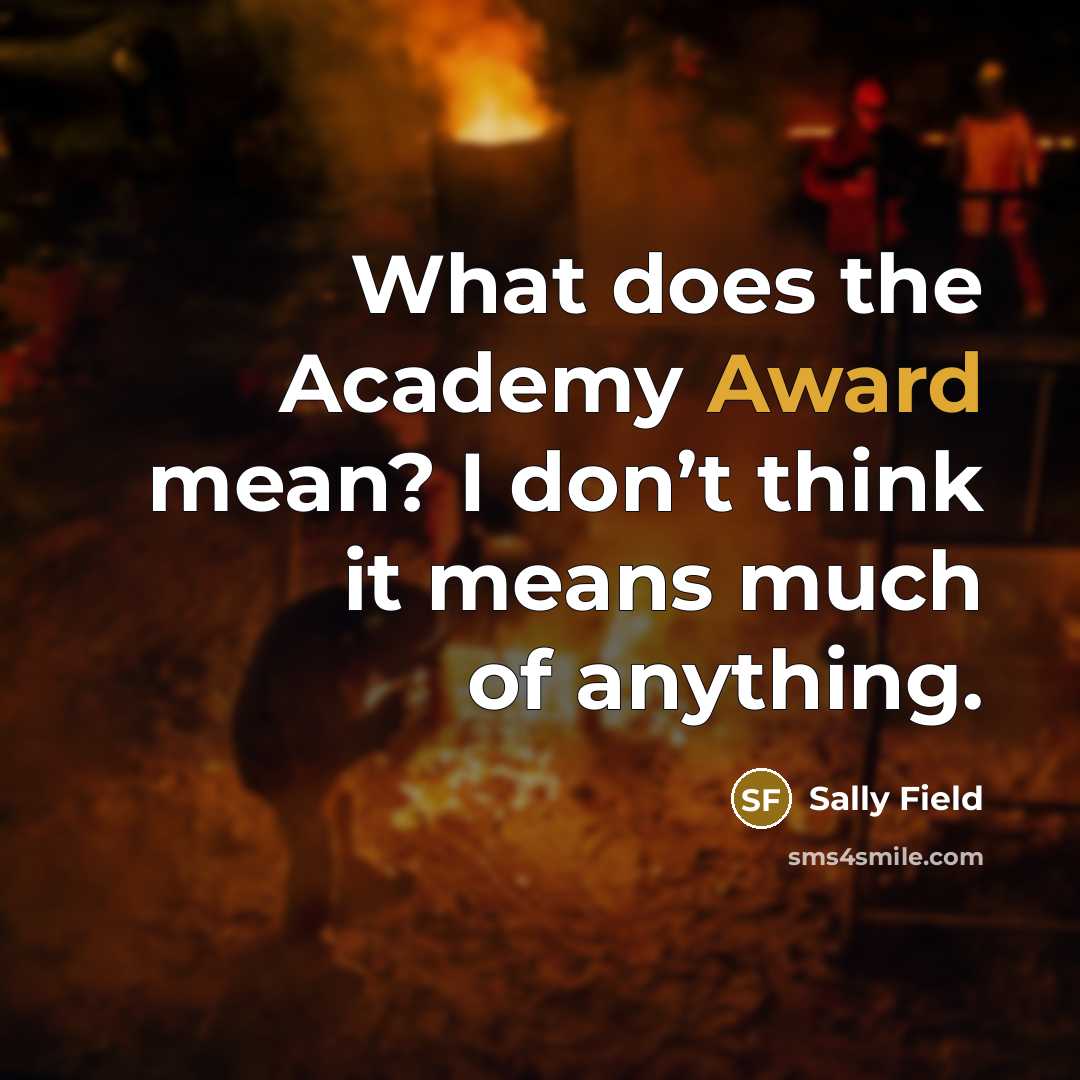 “What does the Academy Award mean? I don’t think it…” quote by Sally Field