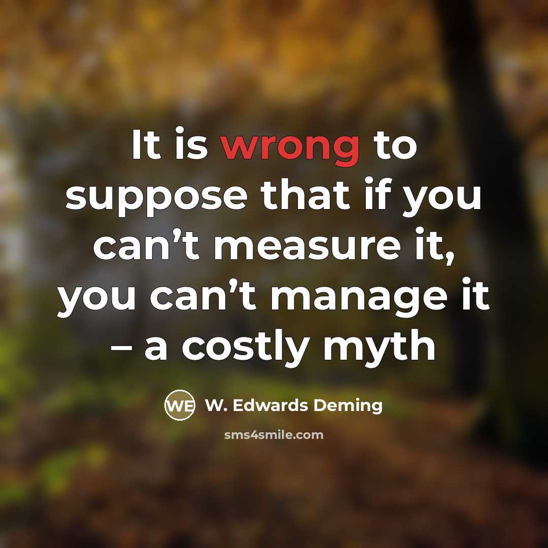 “It is wrong to suppose that if you can’t measure…” quote by W. Edwards Deming
