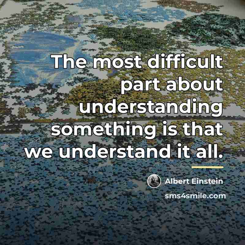 “The most difficult part about understanding something is that we…” quote by Albert Einstein