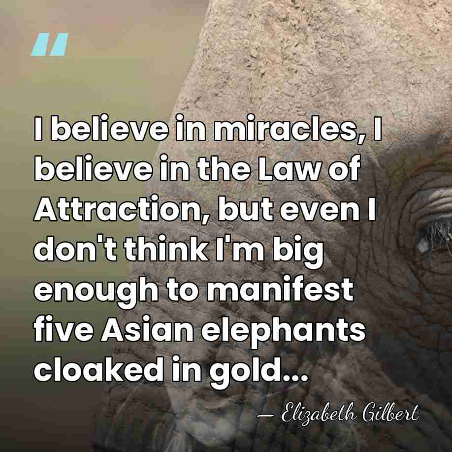 I believe in miracles, I believe in the Law of Attraction, but&hellip; - Elizabeth Gilbert