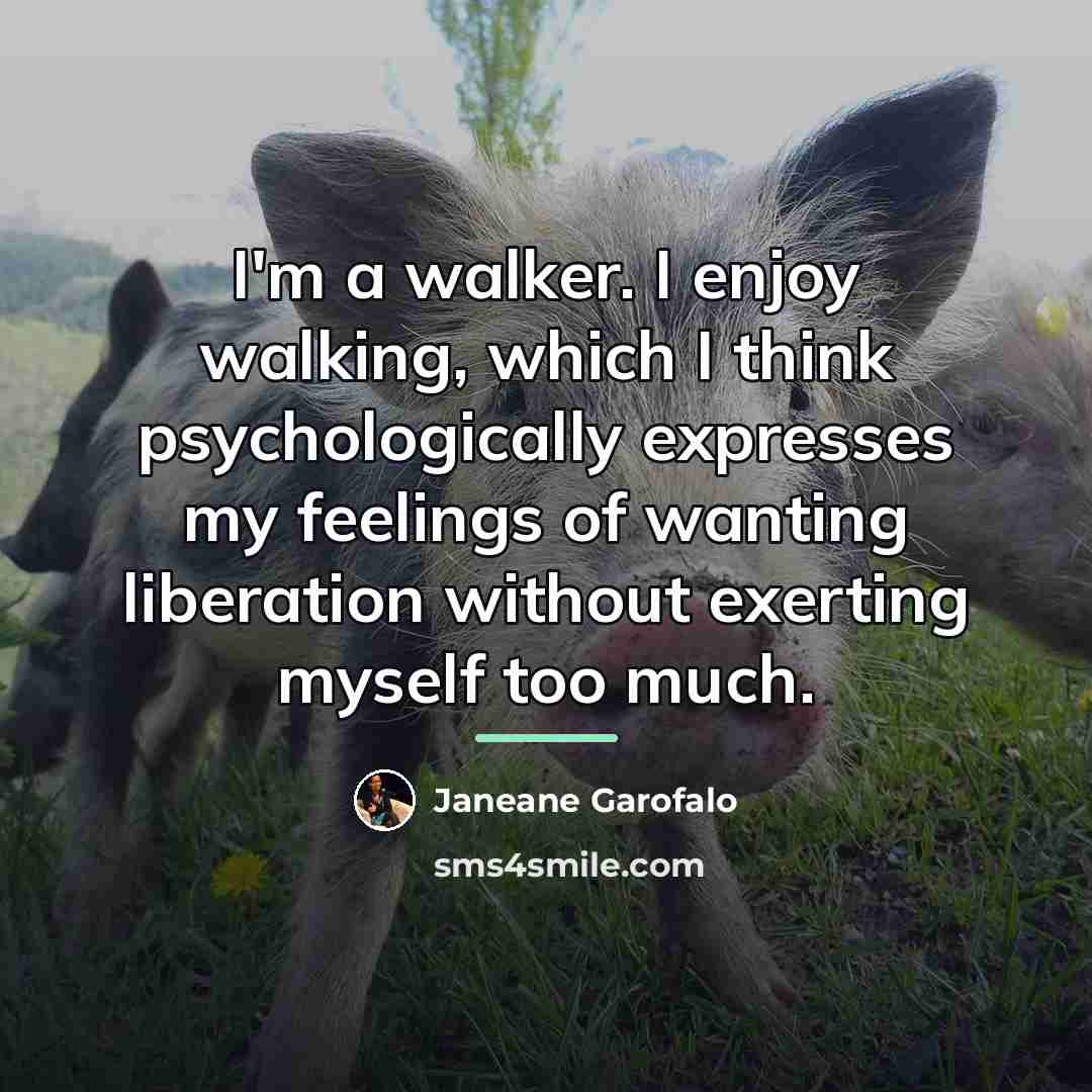 “I'm a walker. I enjoy walking, which I think psychologically…” quote by Janeane Garofalo