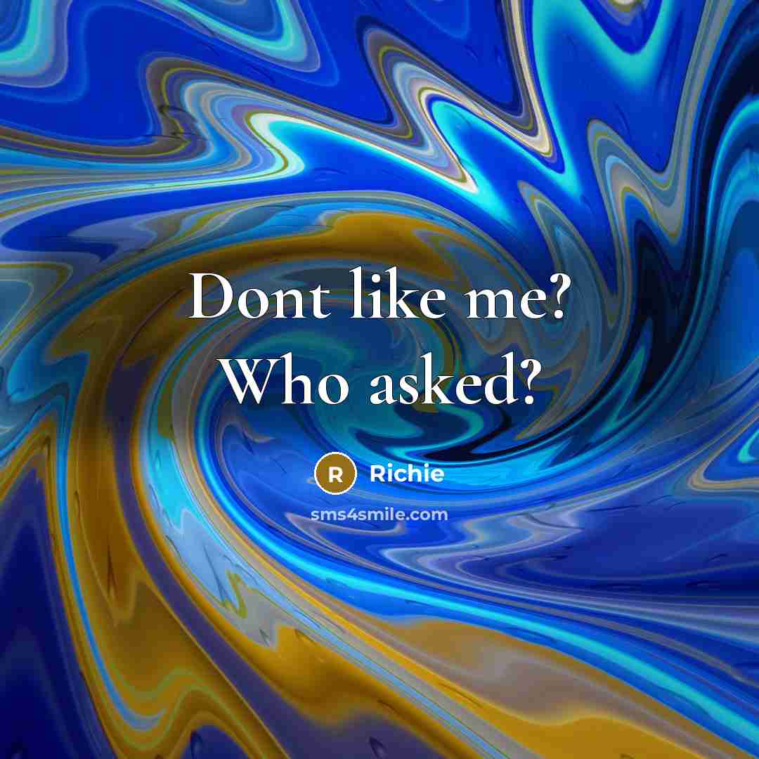 “Dont like me? Who asked?…” quote by Richie