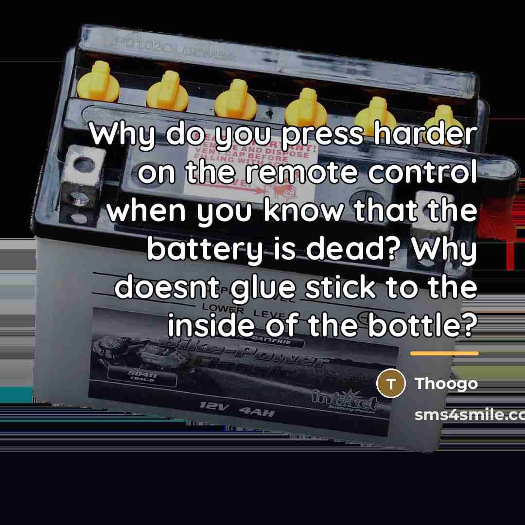 “Why do you press harder on the remote control when…” quote by Thoogo