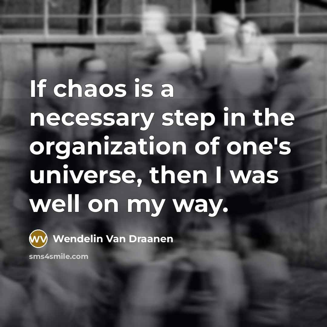 “If chaos is a necessary step in the organization of…” quote by Wendelin Van Draanen