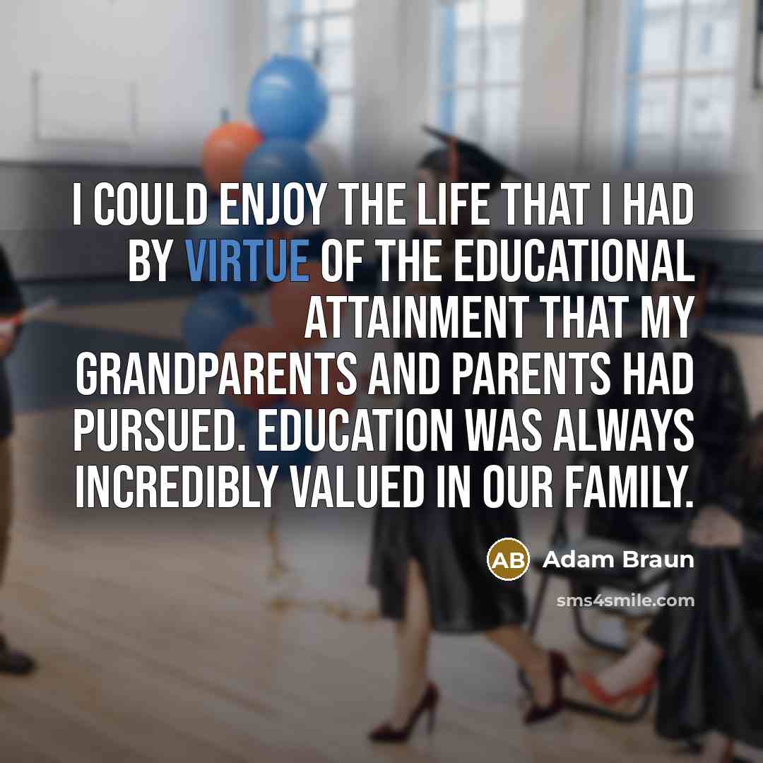 “I could enjoy the life that I had by virtue…” quote by Adam Braun