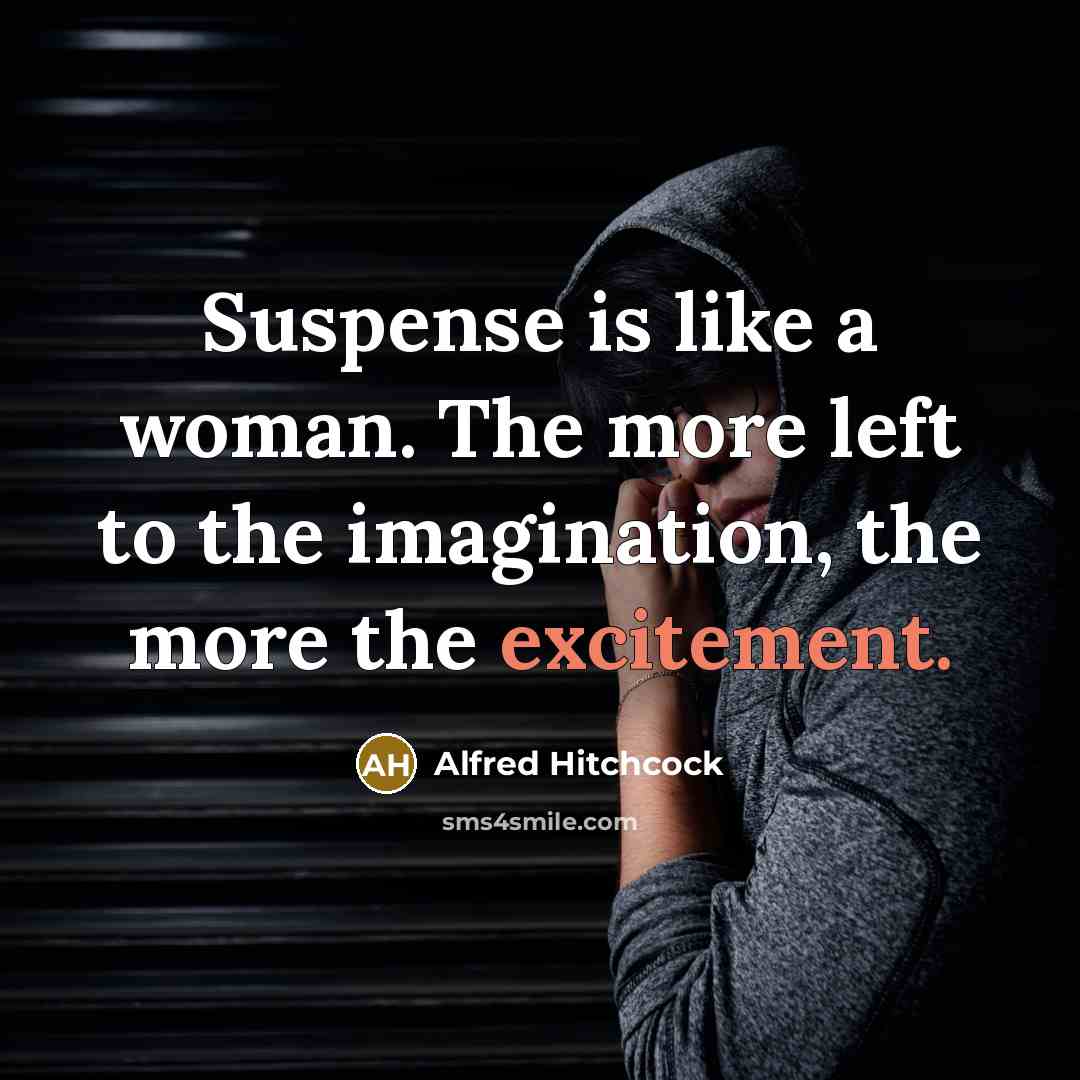 “Suspense is like a woman. The more left to the…” quote by Alfred Hitchcock