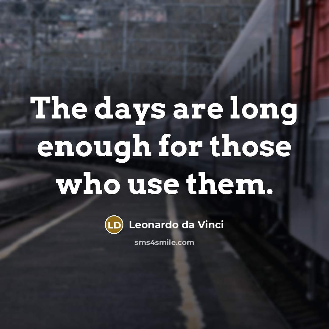 “The days are long enough for those who use them.” quote by Leonardo da Vinci