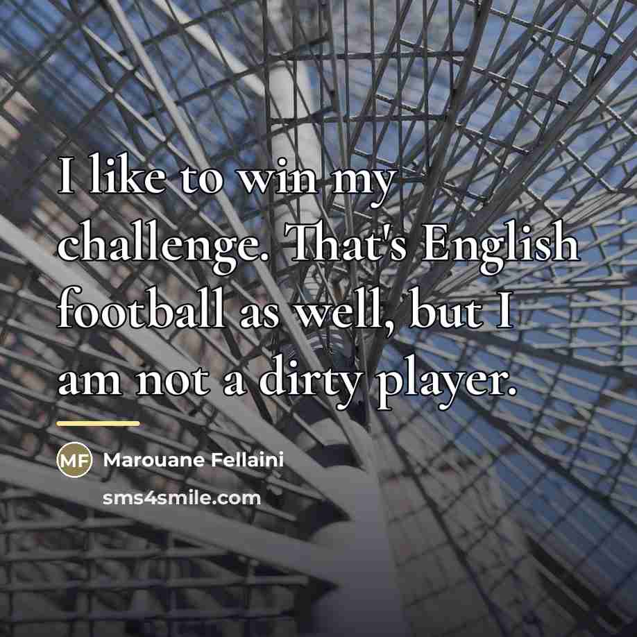 “I like to win my challenge. That's English football as…” quote by Marouane Fellaini