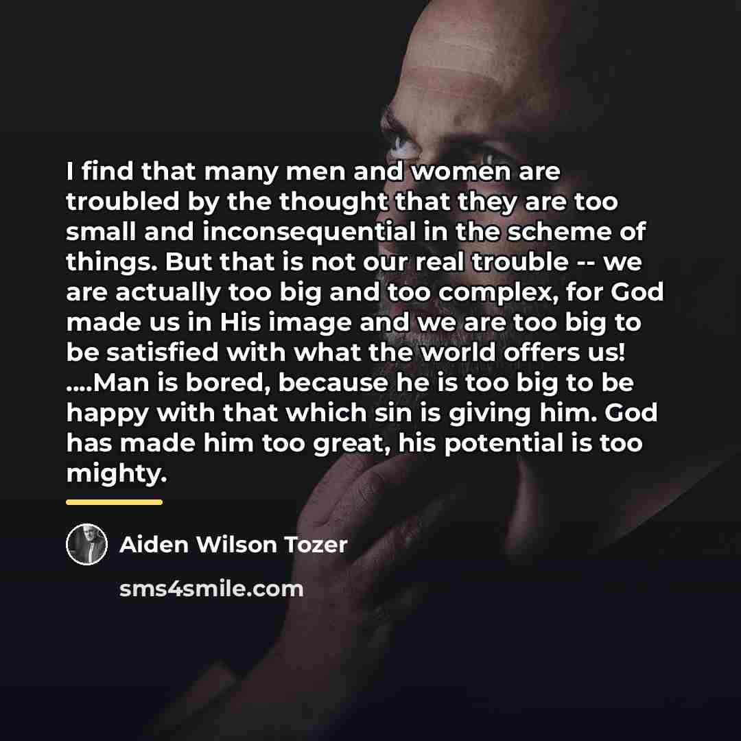 “I find that many men and women are troubled by…” quote by Aiden Wilson Tozer