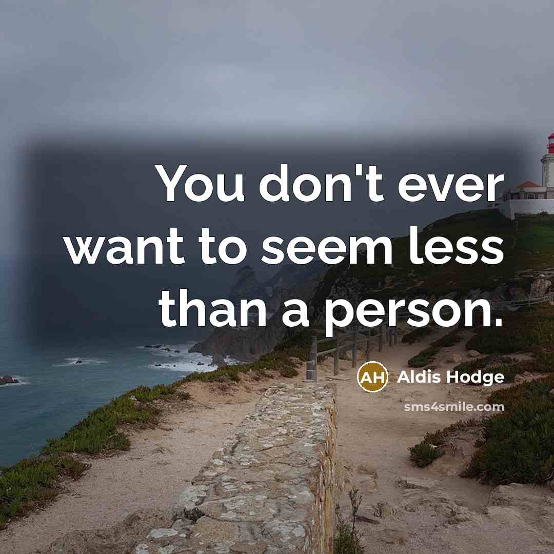 “You don't ever want to seem less than a person.…” quote by Aldis Hodge