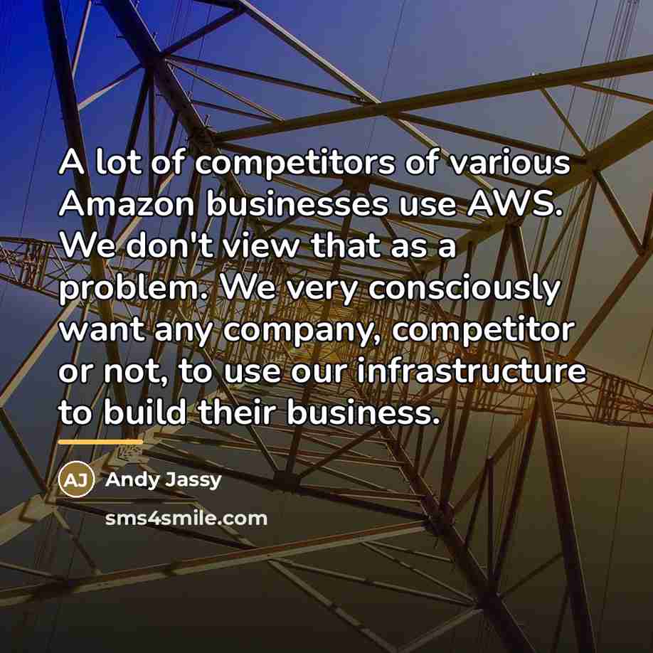 “A lot of competitors of various Amazon businesses use AWS.…” quote by Andy Jassy