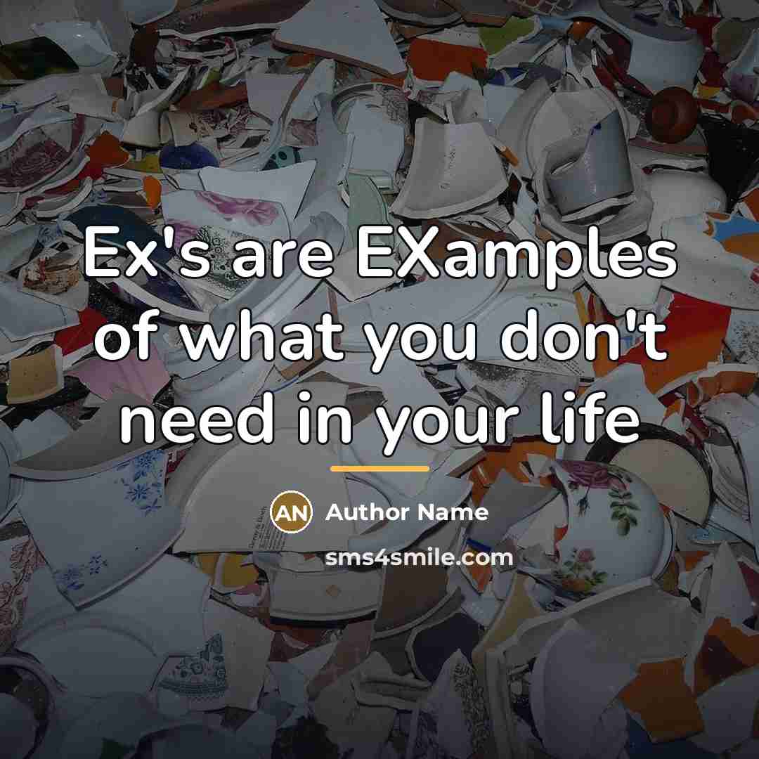 “Ex's are EXamples of what you don't need in your…” quote by Author Name
