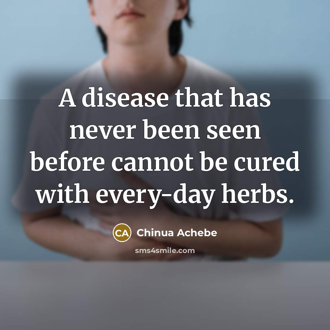 “A disease that has never been seen before cannot be…” quote by Chinua Achebe