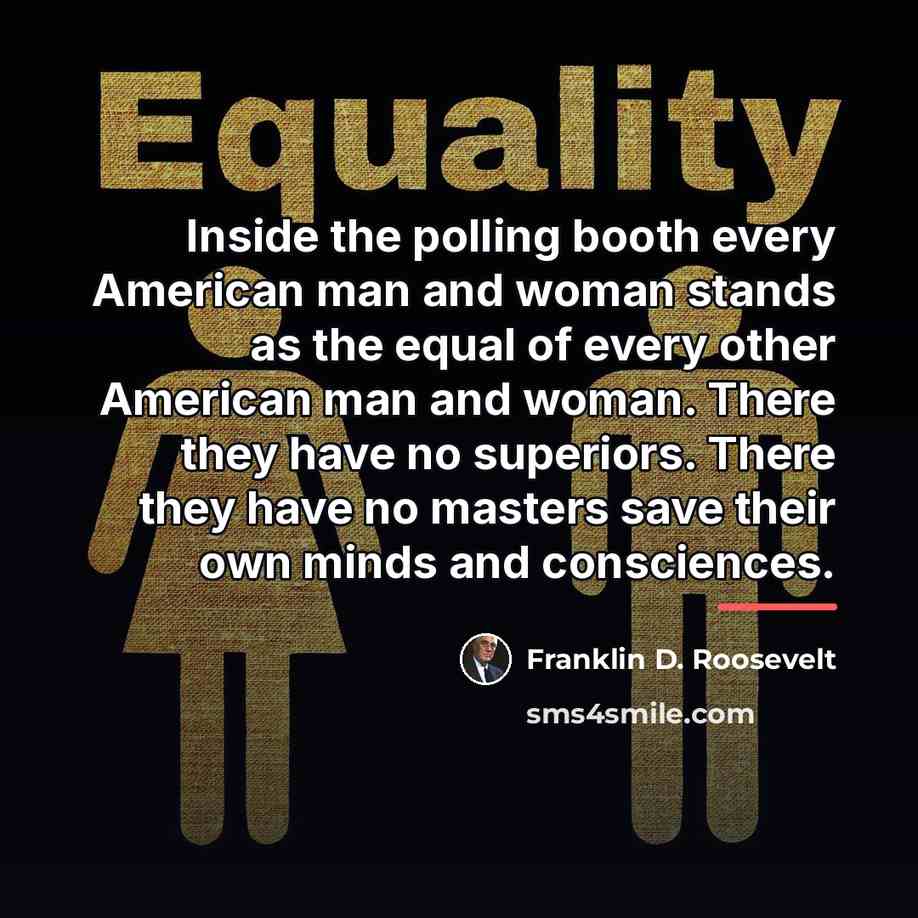 “Inside the polling booth every American man and woman stands…” quote by Franklin D. Roosevelt