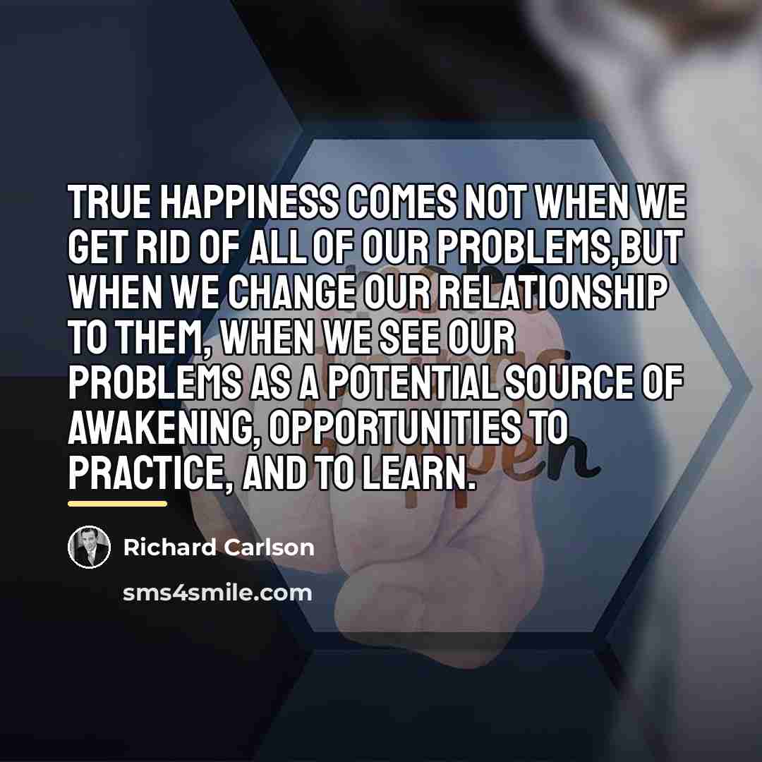 “True happiness comes not when we get rid of all…” quote by Richard Carlson