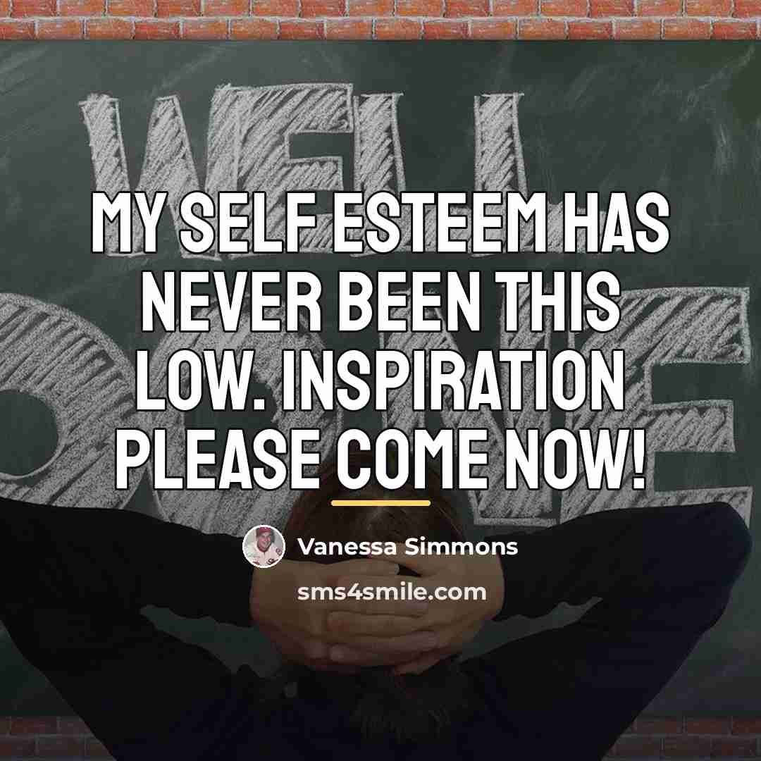 “My self esteem has never been this low. Inspiration please…” quote by Vanessa Simmons