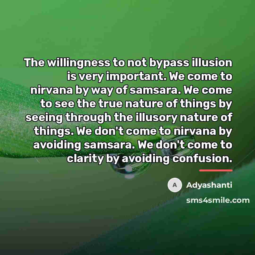 “The willingness to not bypass illusion is very important. We…” quote by Adyashanti