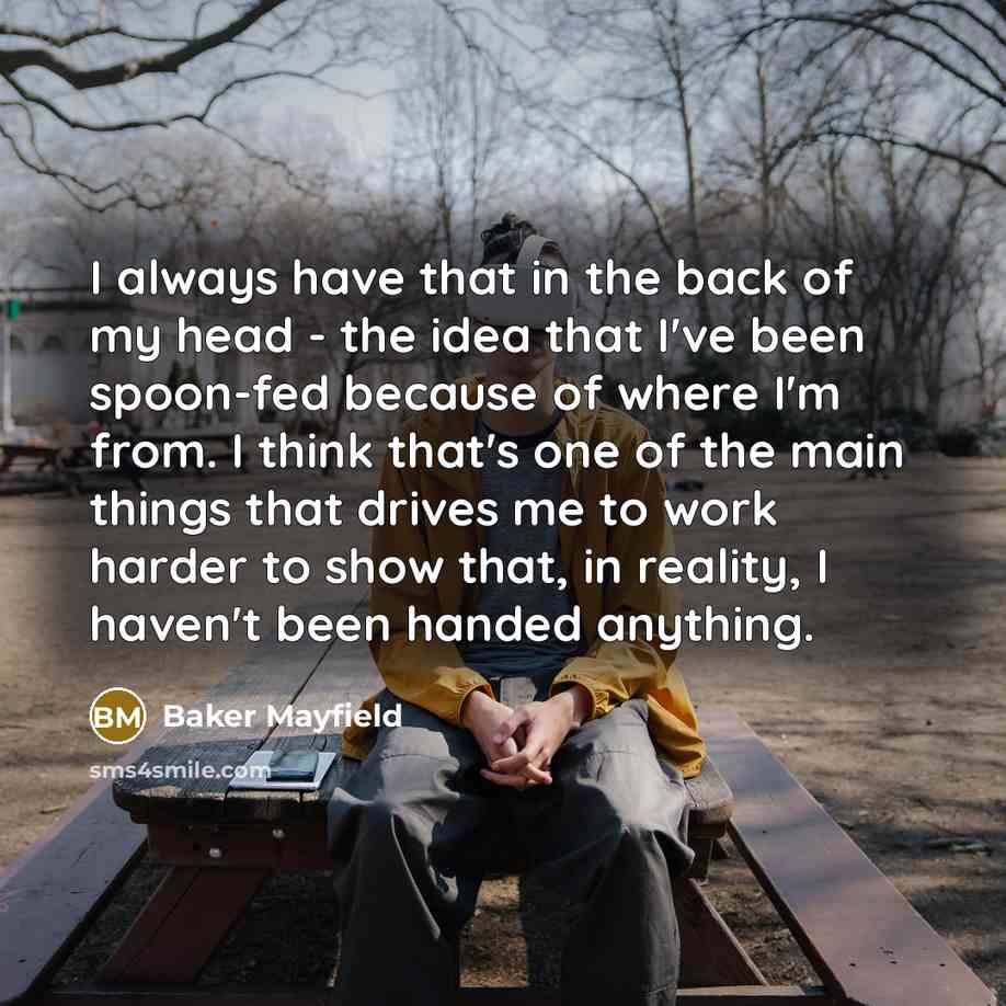 “I always have that in the back of my head…” quote by Baker Mayfield