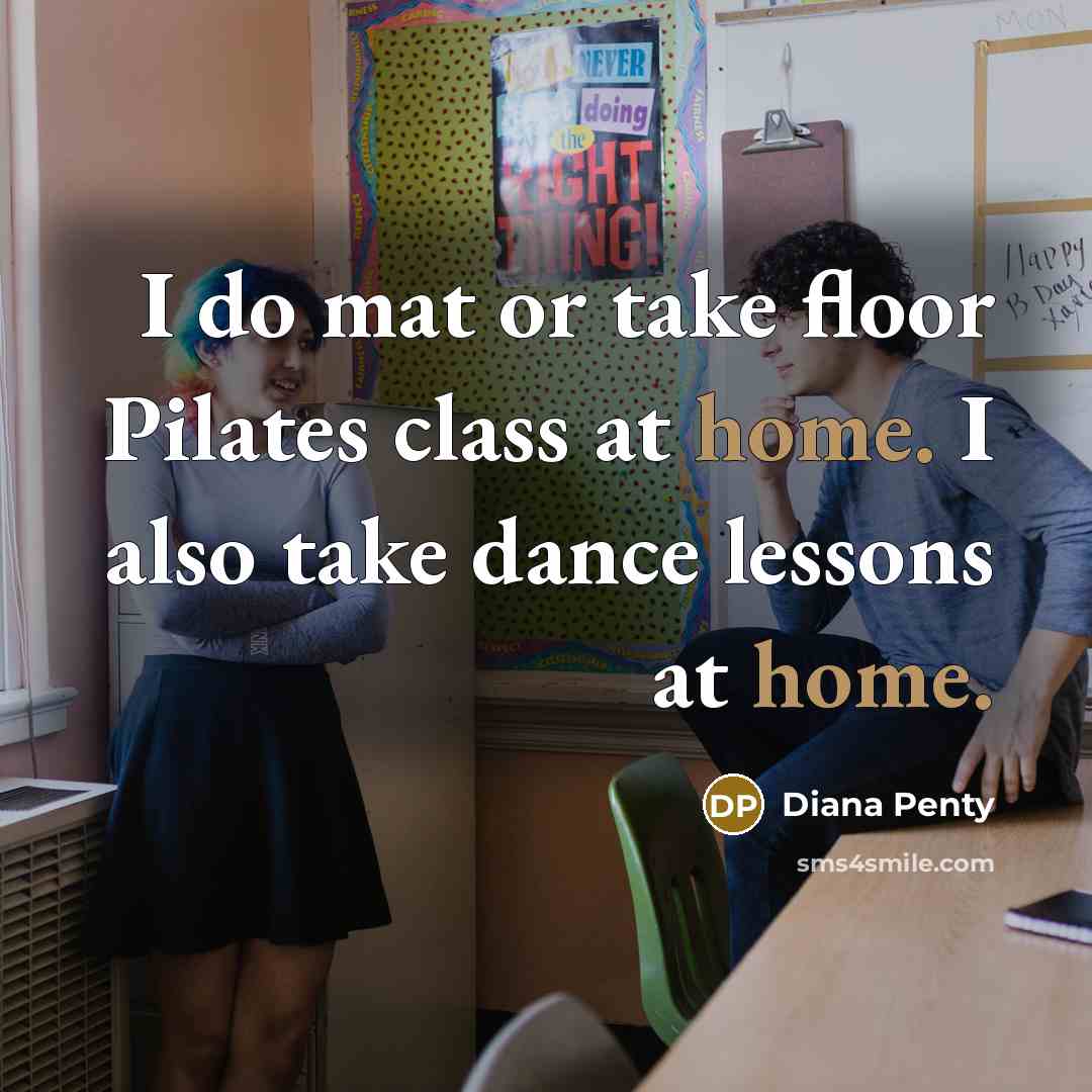 “I do mat or take floor Pilates class at home.…” quote by Diana Penty