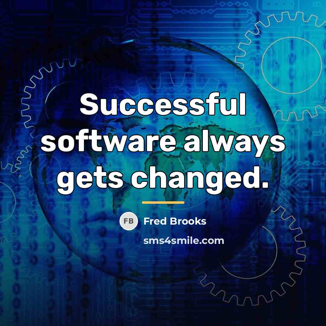 “Successful software always gets changed.…” quote by Fred Brooks