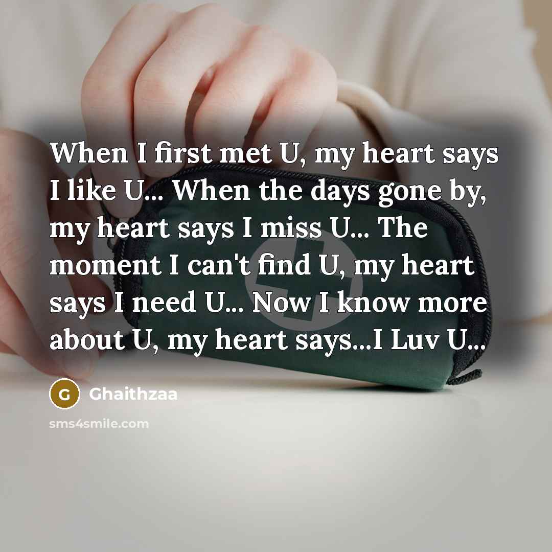 “When I first met U, my heart says I like…” quote by Ghaithzaa