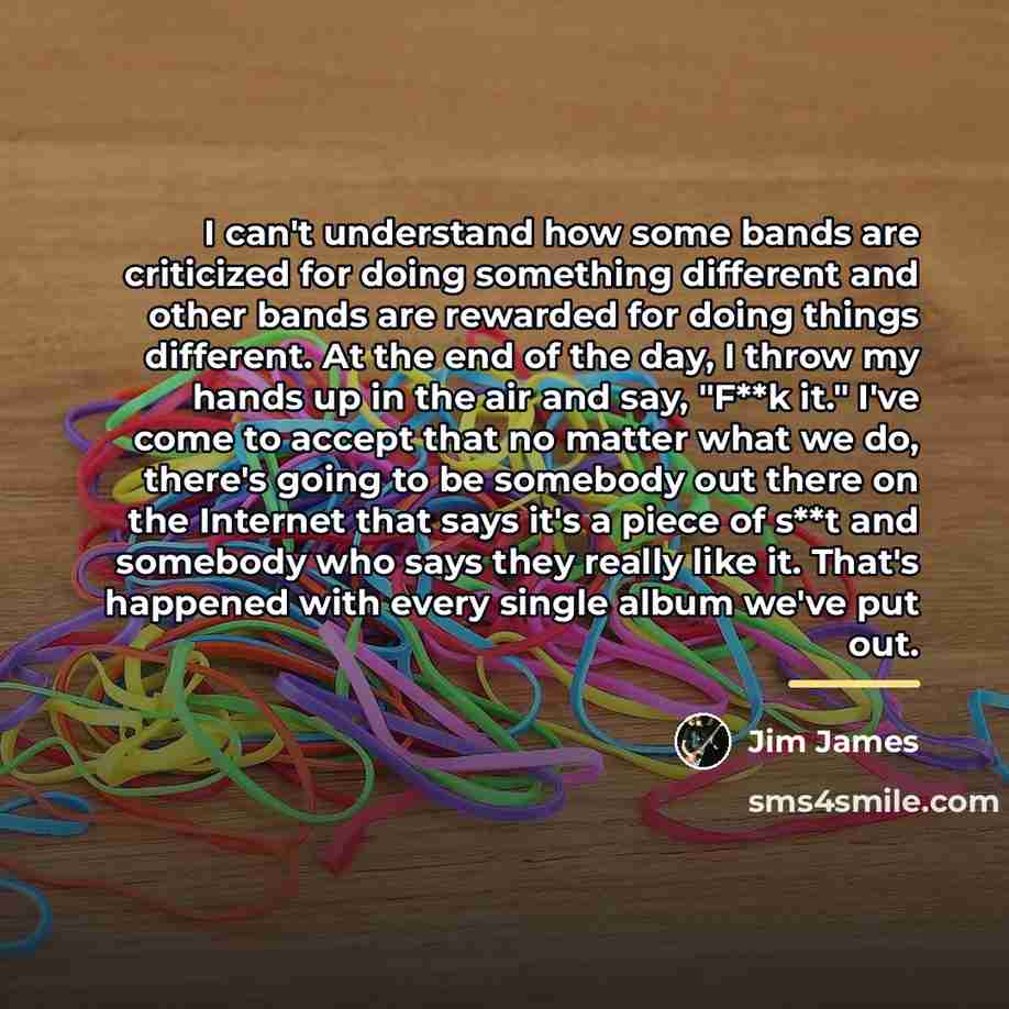 “I can't understand how some bands are criticized for doing…” quote by Jim James