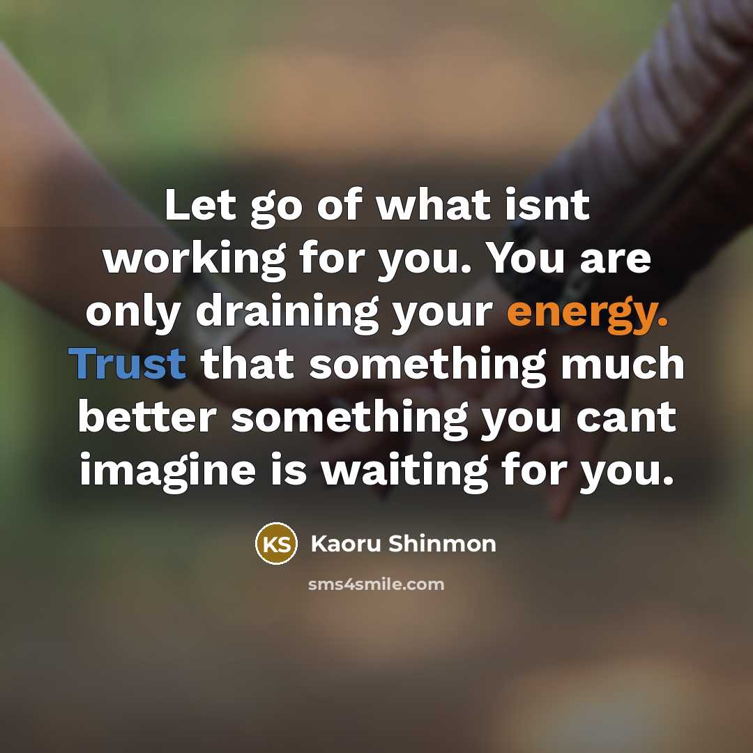 “Let go of what isnt working for you. You are…” quote by Kaoru Shinmon