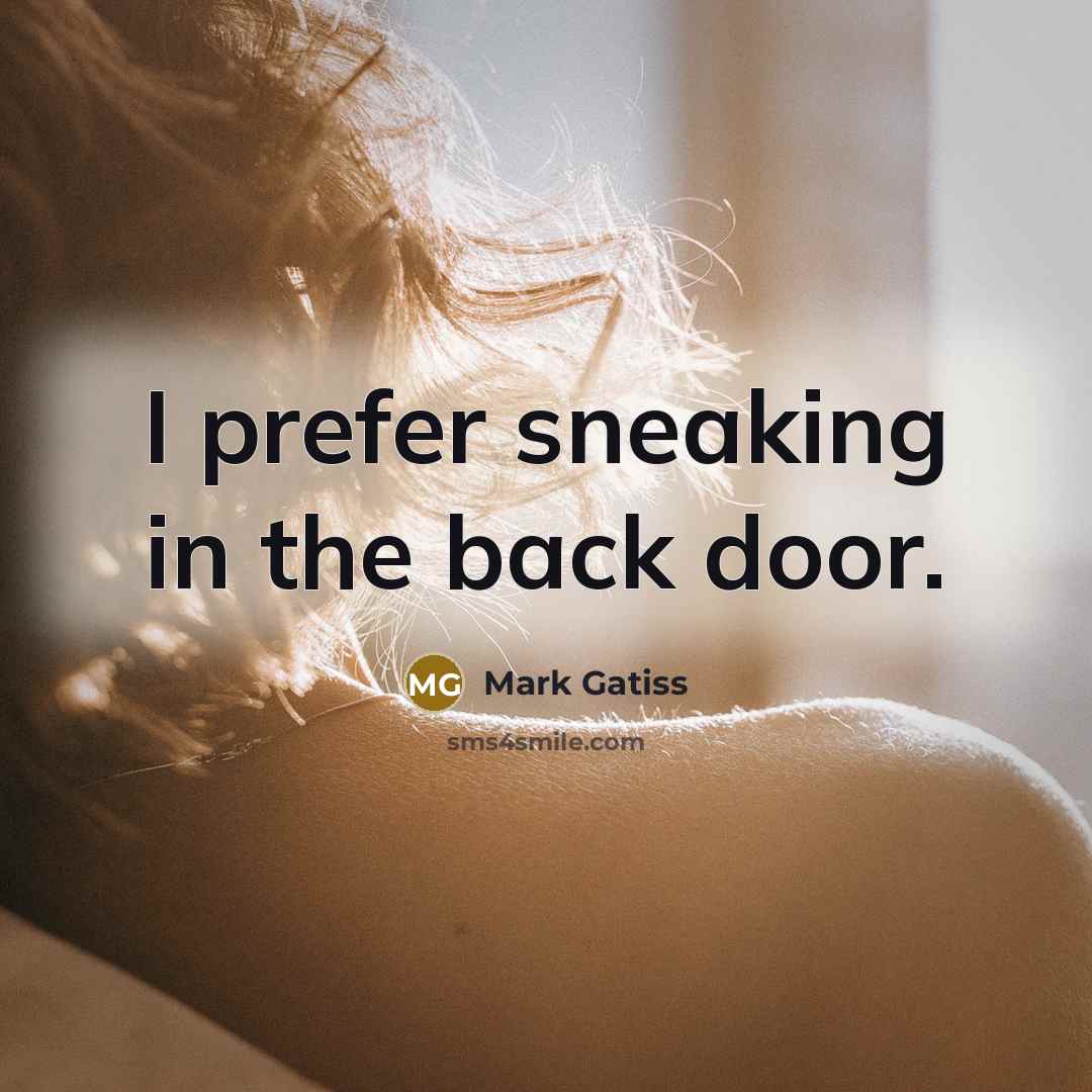 “I prefer sneaking in the back door.…” quote by Mark Gatiss
