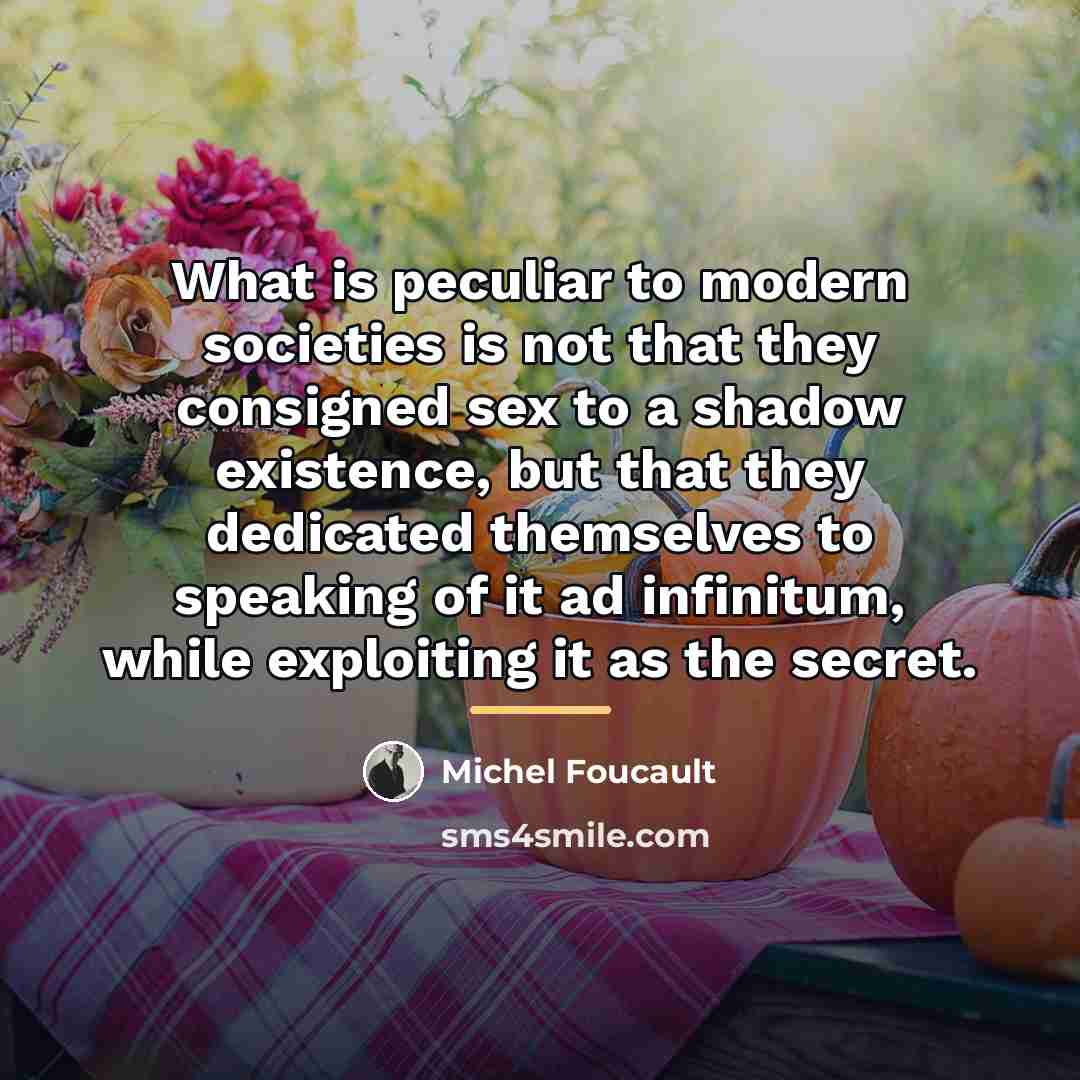 “What is peculiar to modern societies is not that they…” quote by Michel Foucault