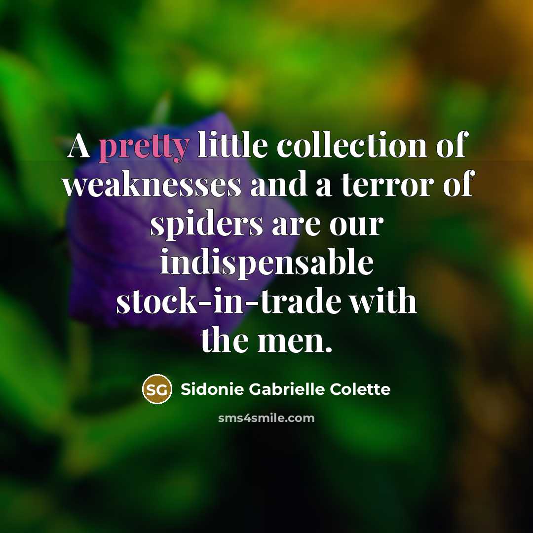“A pretty little collection of weaknesses and a terror of…” quote by Sidonie Gabrielle Colette